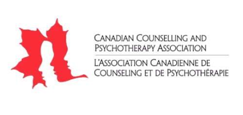Logo of Canadian Counselling and Psychotherapy Association with a stylized red maple leaf and bilingual text.