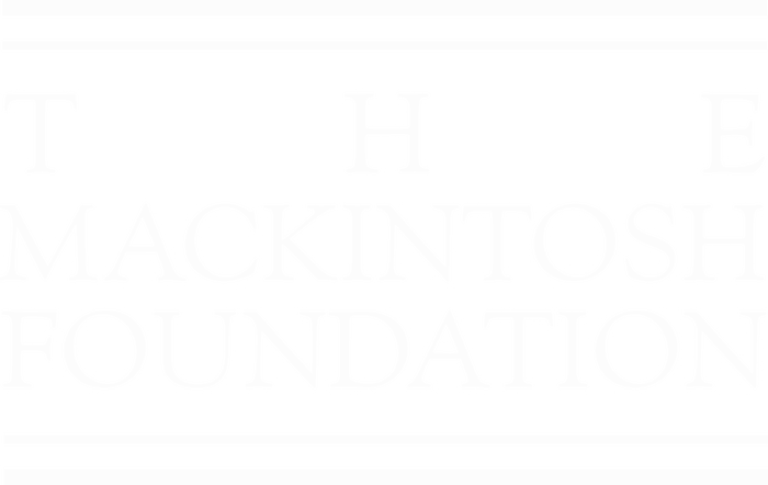 The Mackintosh Foundation wordmark logo in white text on a transparent background.
