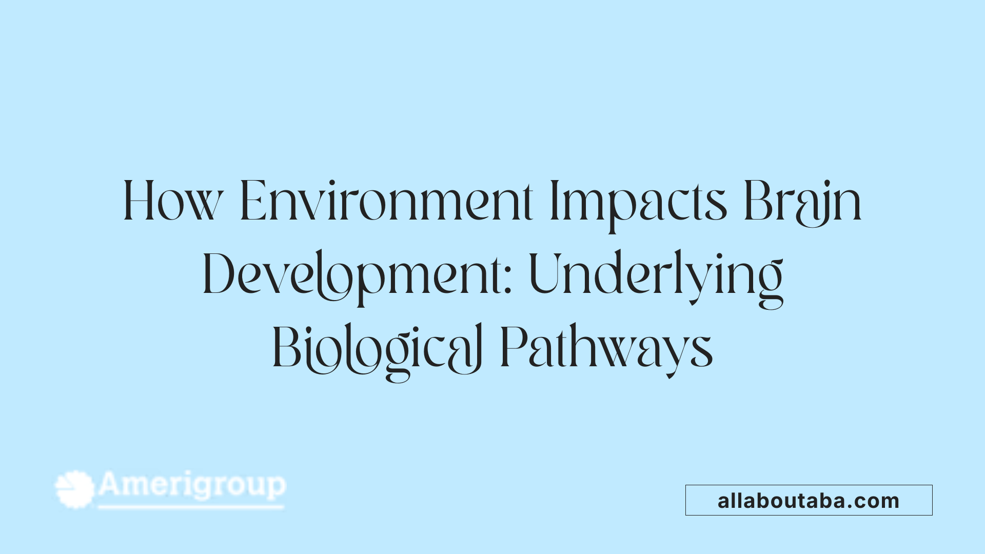 How Environment Impacts Brain Development: Underlying Biological Pathways