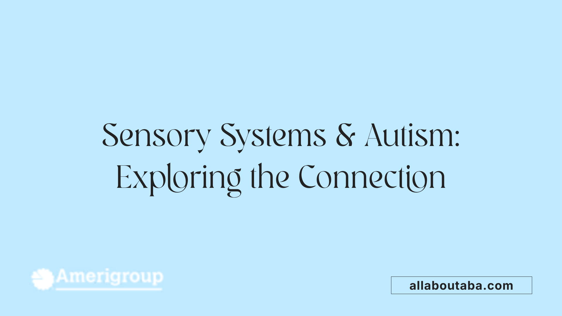 Sensory Systems &amp; Autism: Exploring the Connection