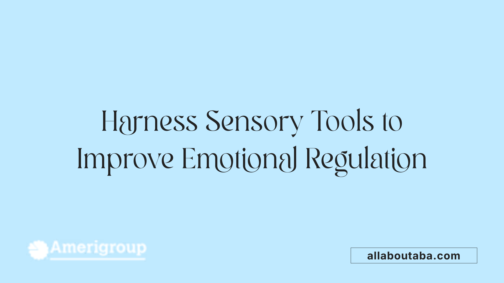 Harness Sensory Tools to Improve Emotional Regulation