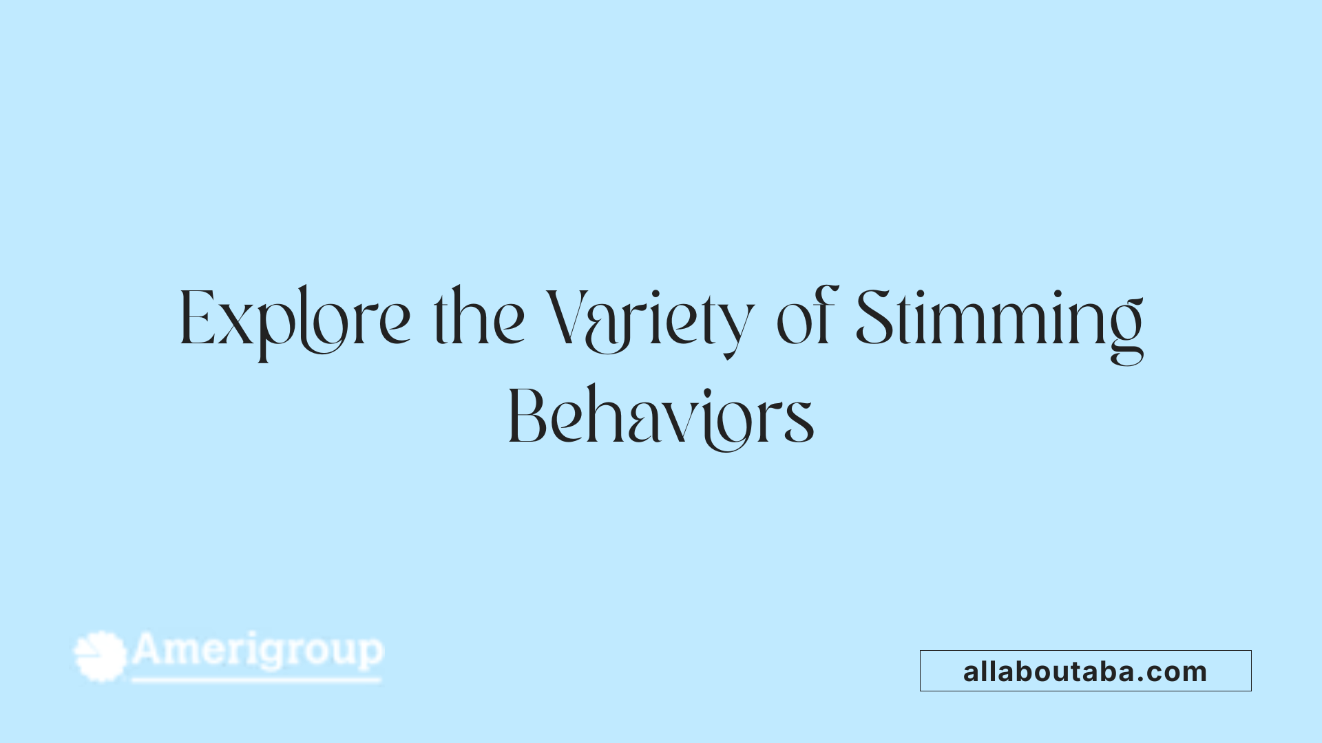 Explore the Variety of Stimming Behaviors
