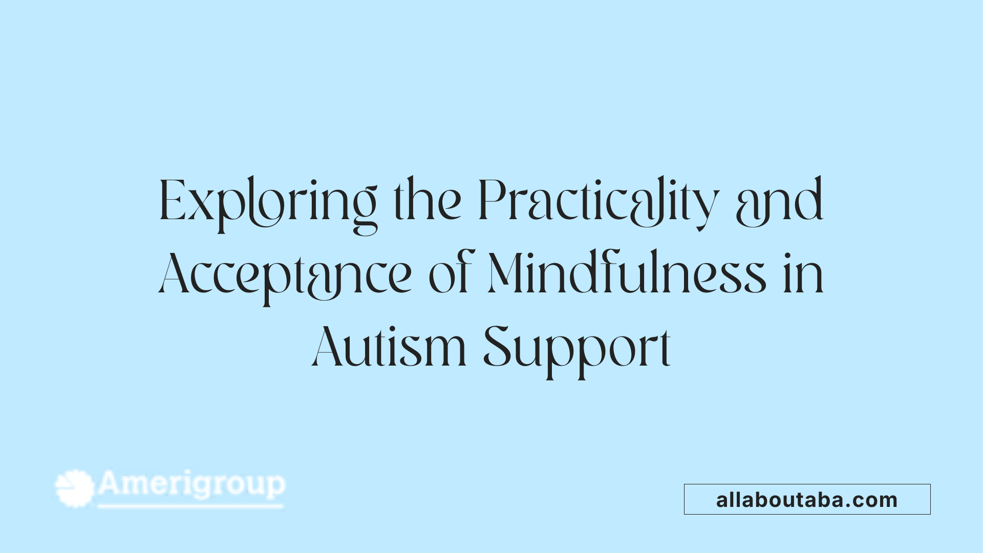 Exploring the Practicality and Acceptance of Mindfulness in Autism Support