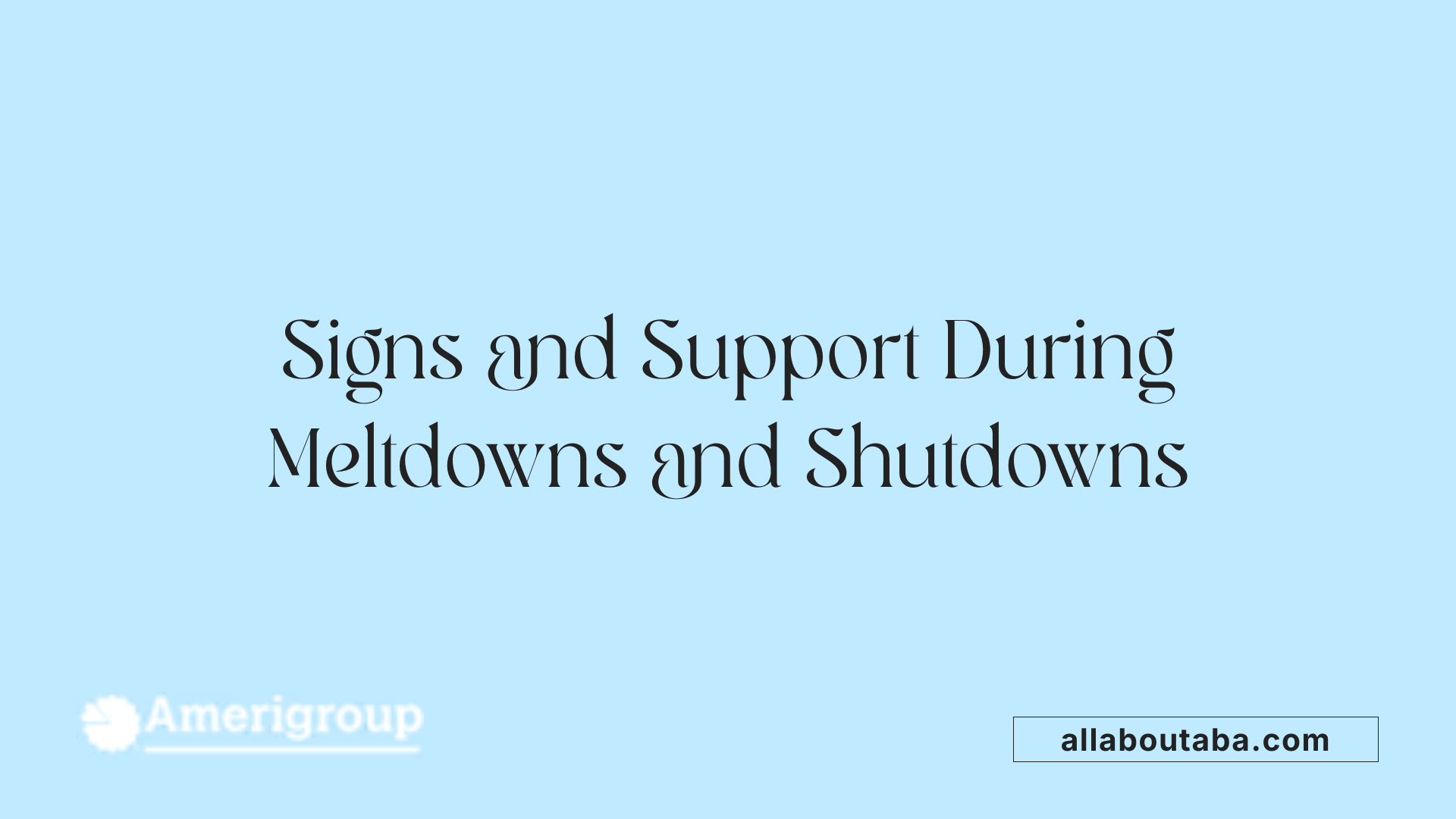 Signs and Support During Meltdowns and Shutdowns
