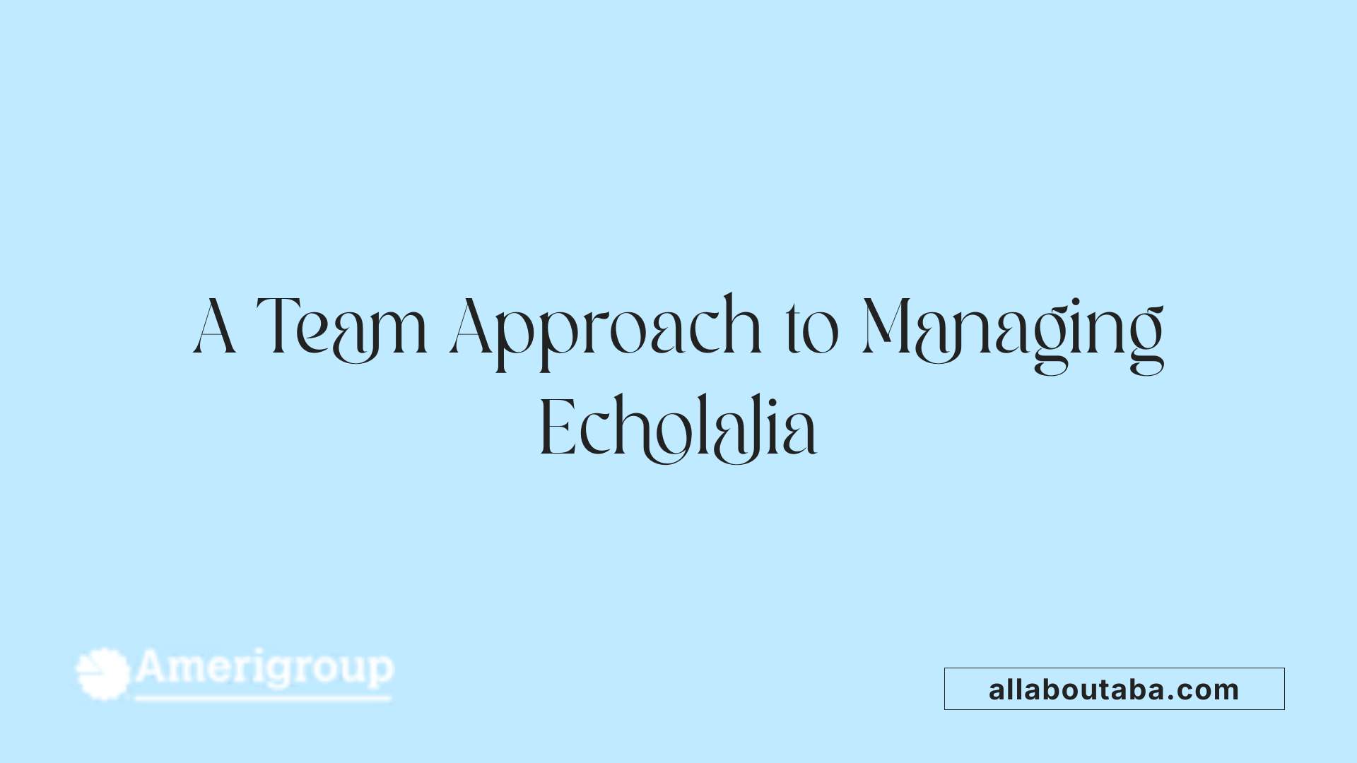 A Team Approach to Managing Echolalia