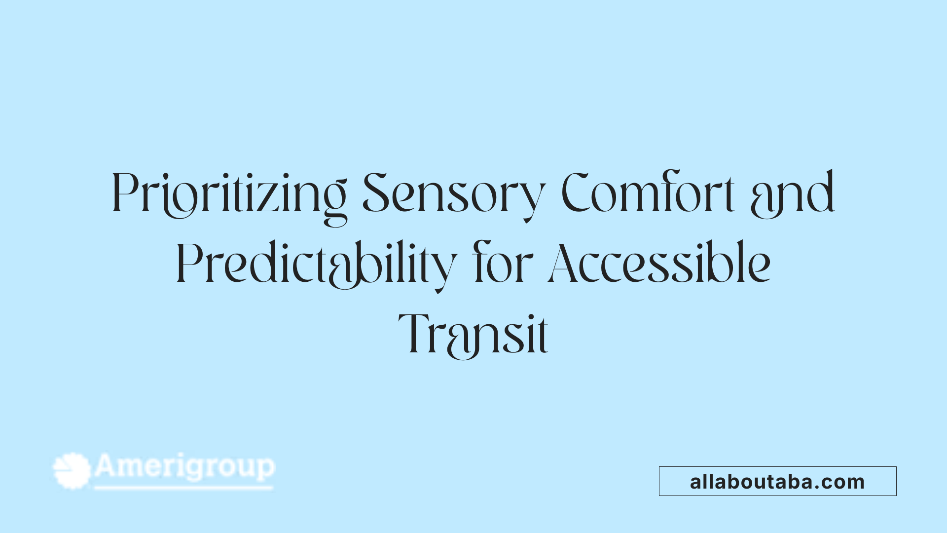Prioritizing Sensory Comfort and Predictability for Accessible Transit