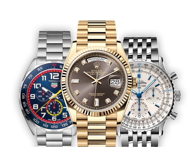 We Buy Gold CTA banner image with 3 watches