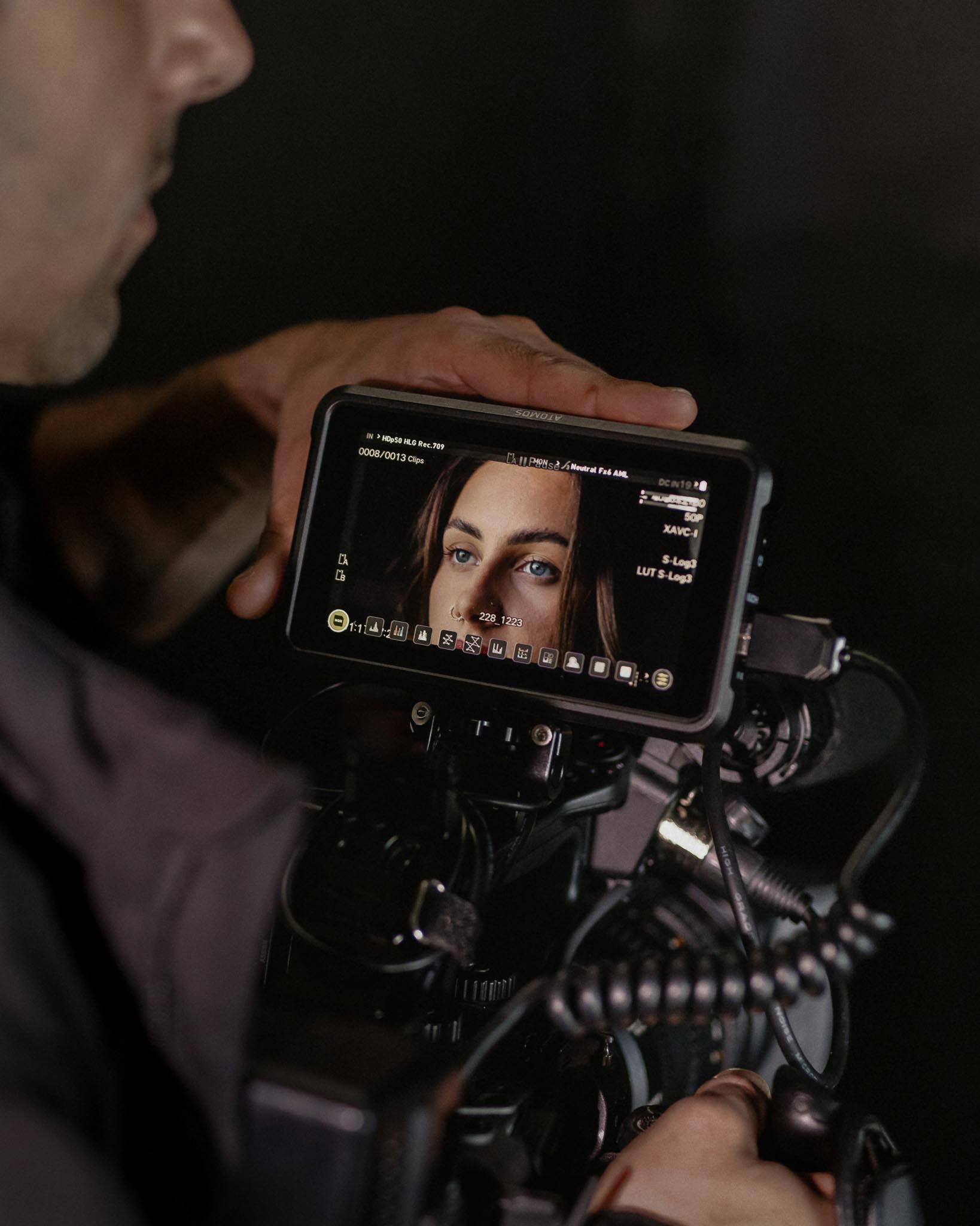 Making-of eines Videodrehs mit Fokus auf Augen und Gesicht – Videoproduktion und Content Creation durch Visuala