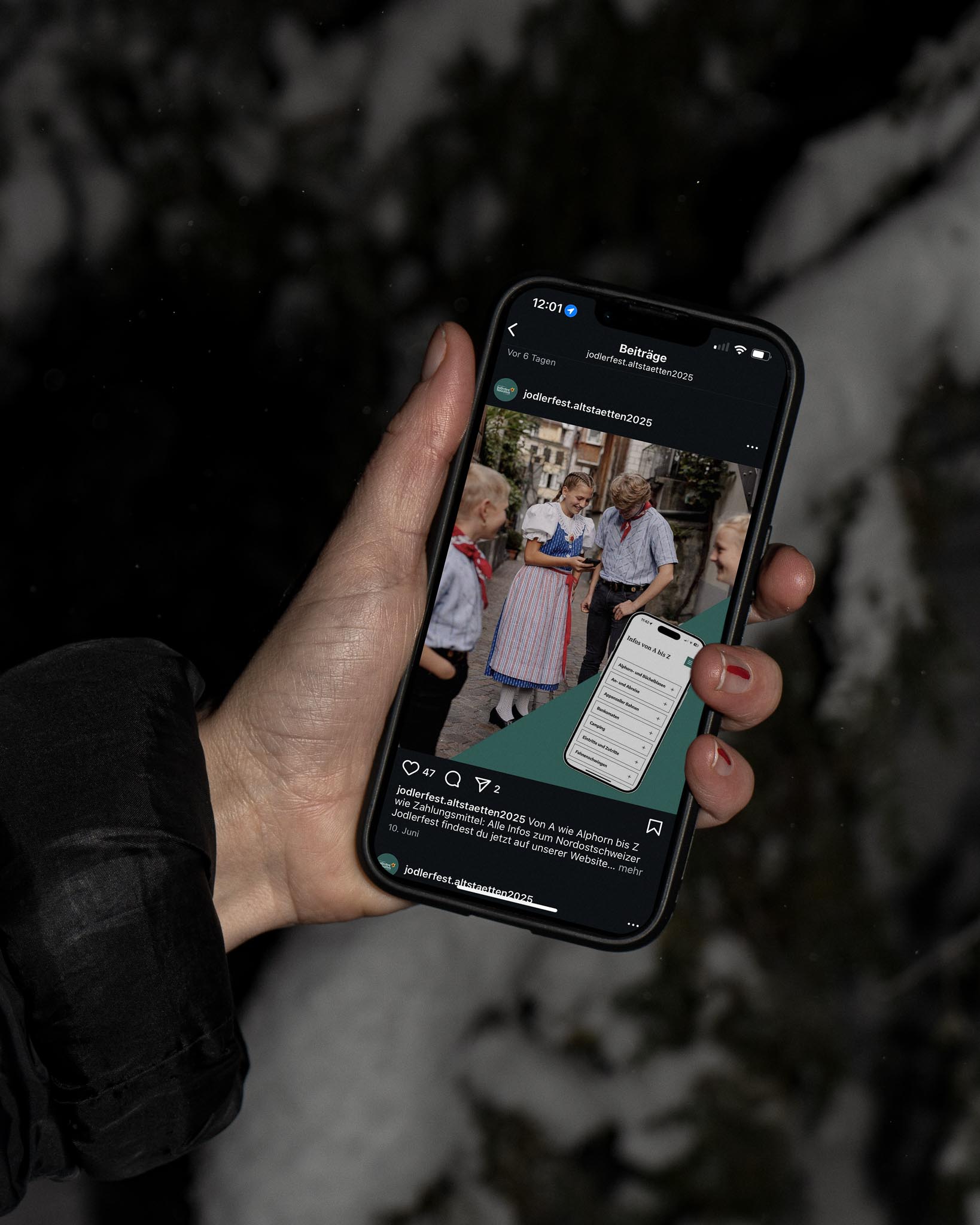 Instagram-Marketing für das Jodlerfest Altstätten 2025 – Content Creation und digitales Marketing durch Visuala Werbeagentur