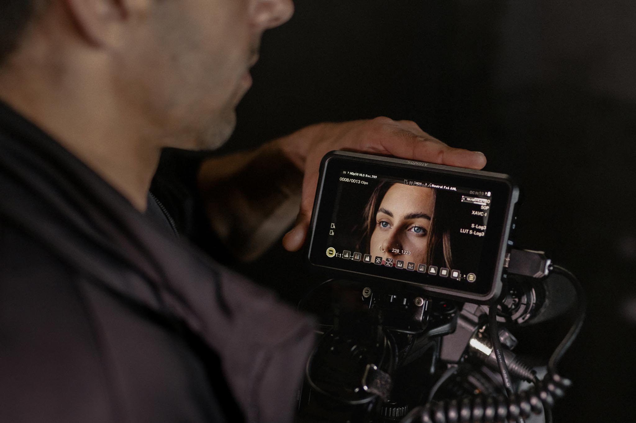 Making-of eines Videodrehs mit Fokus auf Augen und Gesicht – Videoproduktion und Content Creation durch Visuala