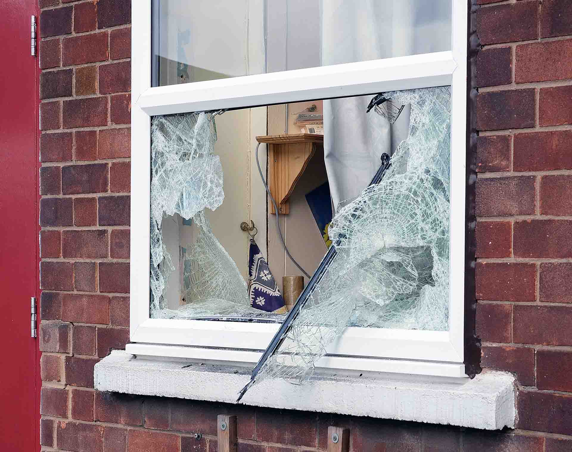 Broken family home window