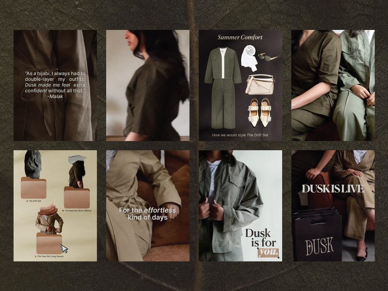 Dusk social media grid