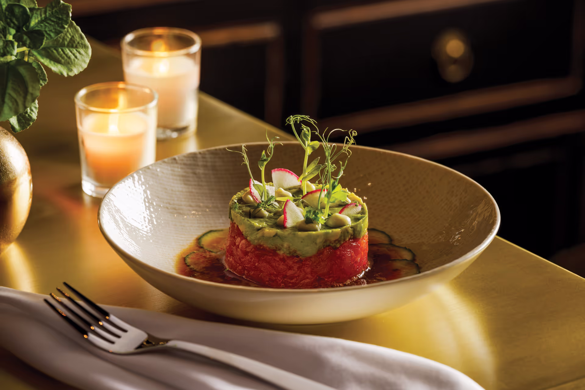 Fine dining setting at Corazon by Baires Orlando