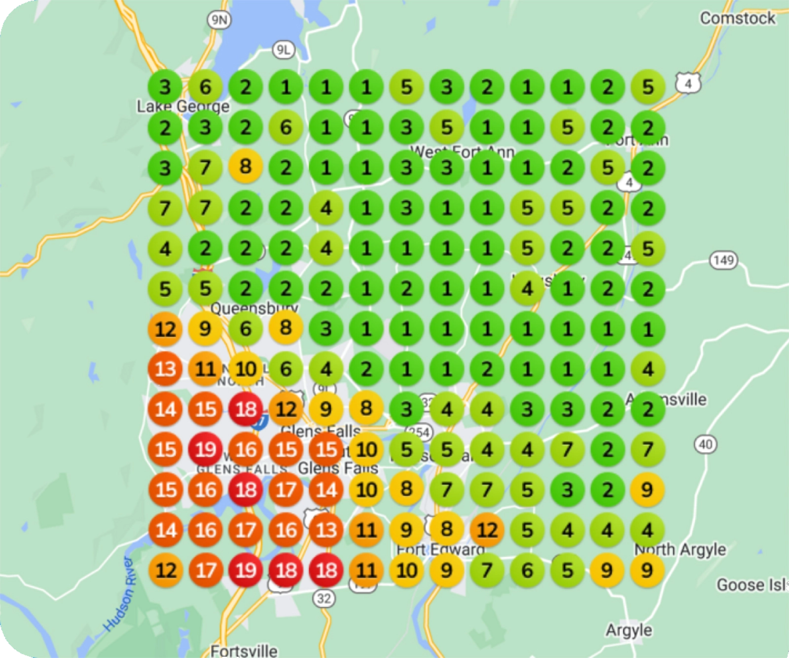 Google map pack local search heat map audit