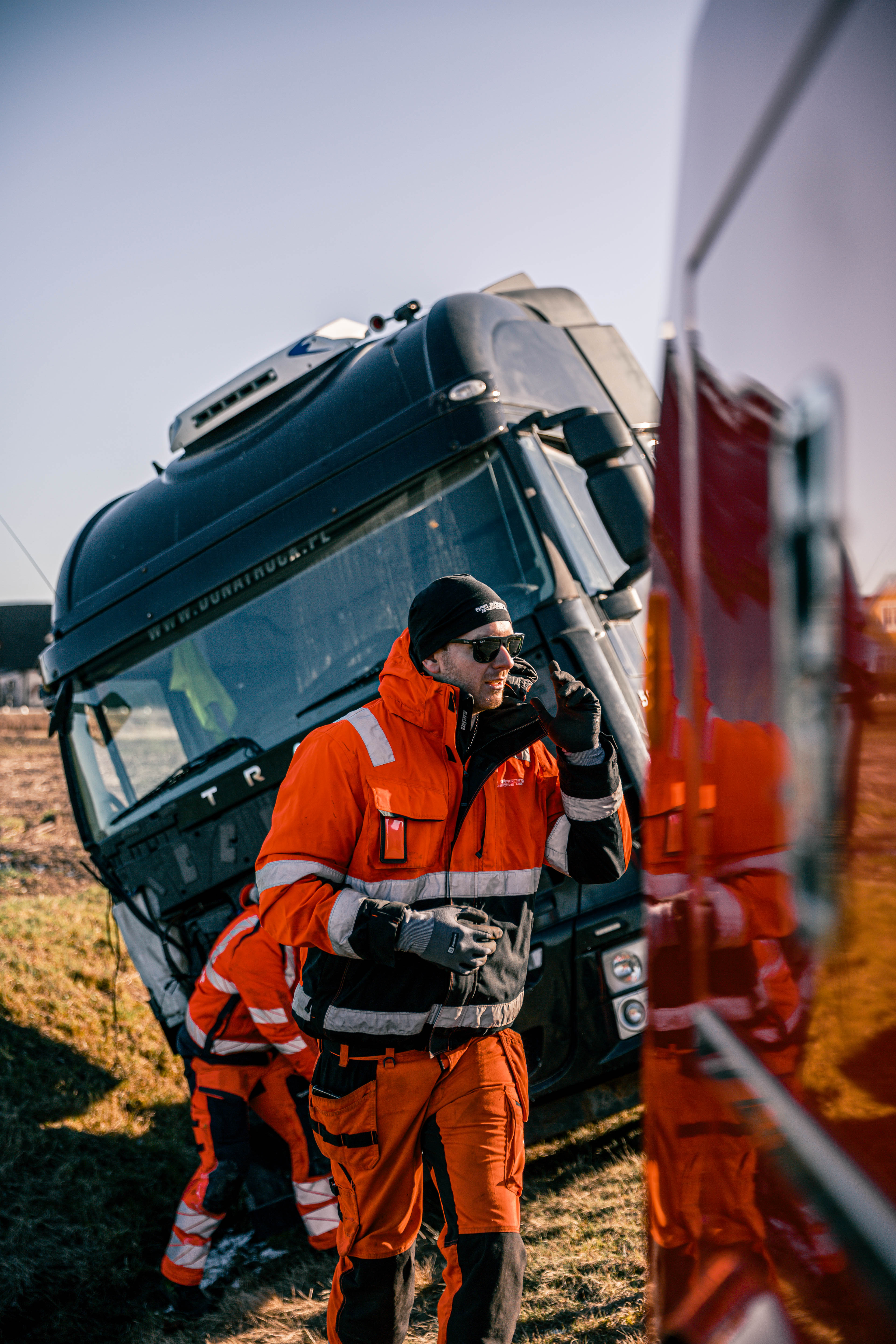 Road side assistance worker