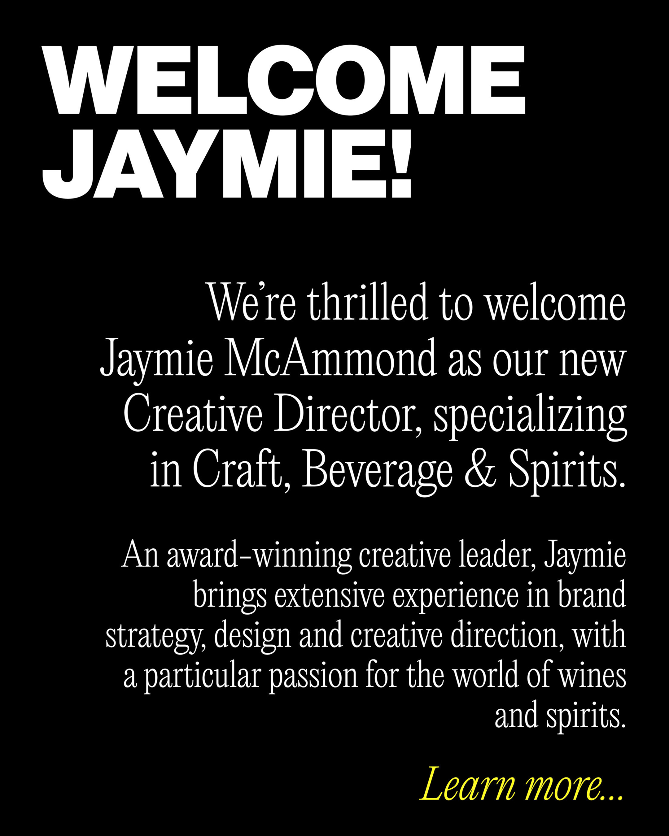 Jaymie McAmmond, Creative Director — Beverage, Craft & Spirits