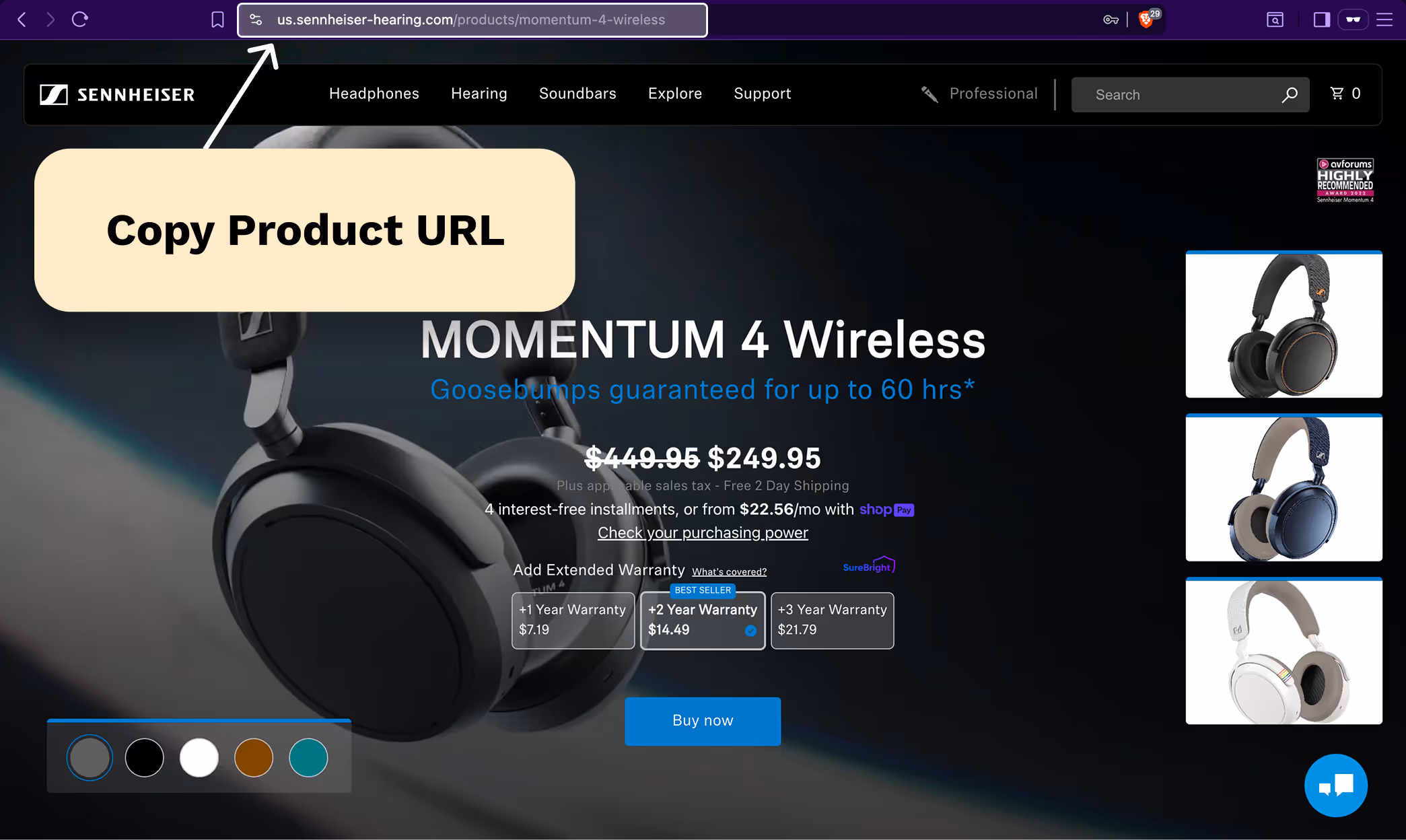 Merchant website with Surebright's widget attached