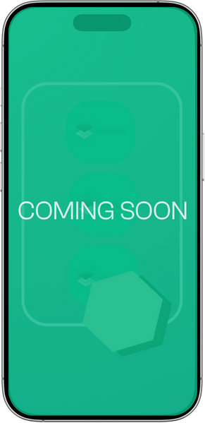 Smartphone screen displaying a green background with the white text 'COMING SOON' in the center.