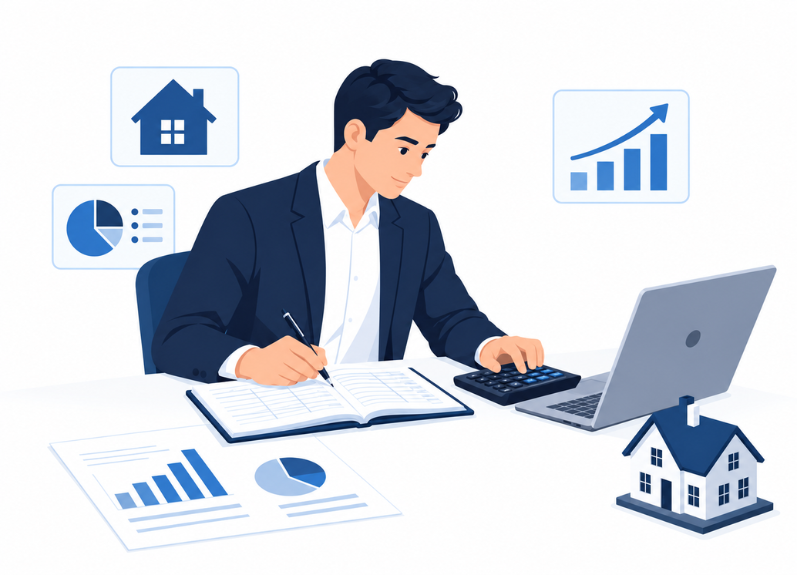 IRS Form 1040 tax return reviewed by real estate tax CPA