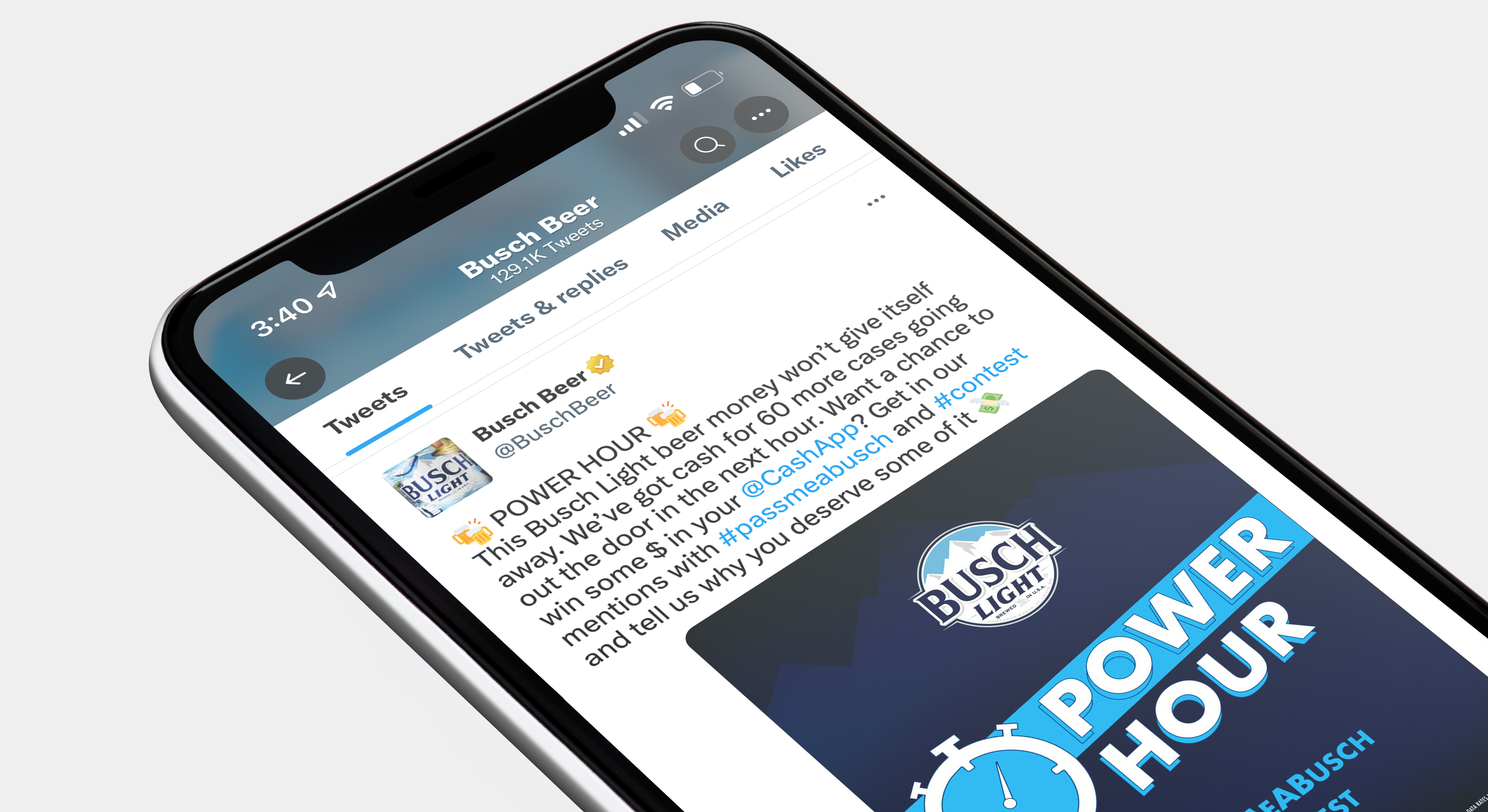 Mobile phone showing social engagement