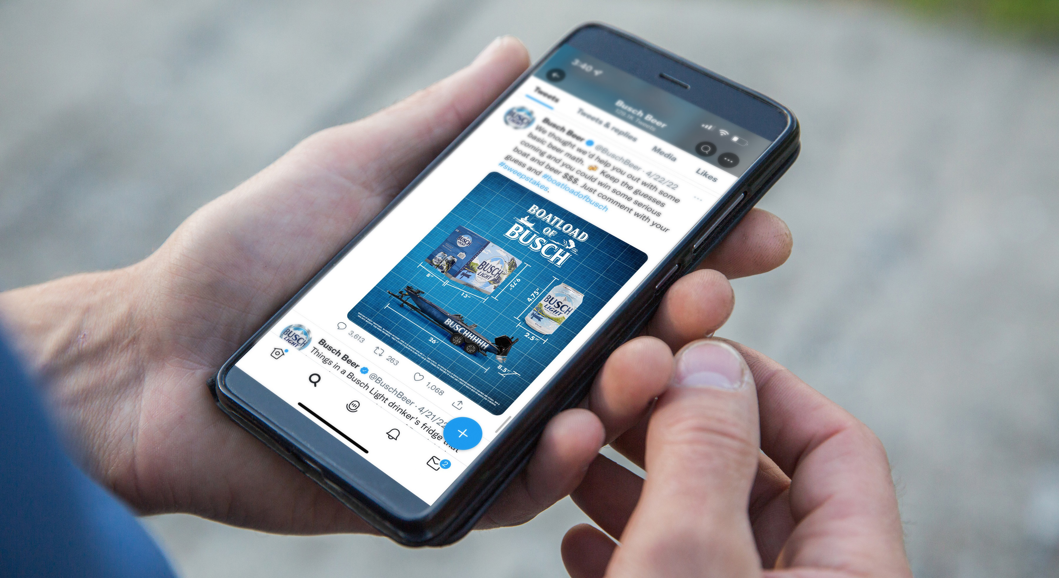 Mobile phone showing social engagement