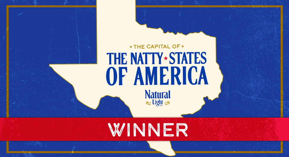 Graphic showing Texas as the winner of being the capital of the natty states of America