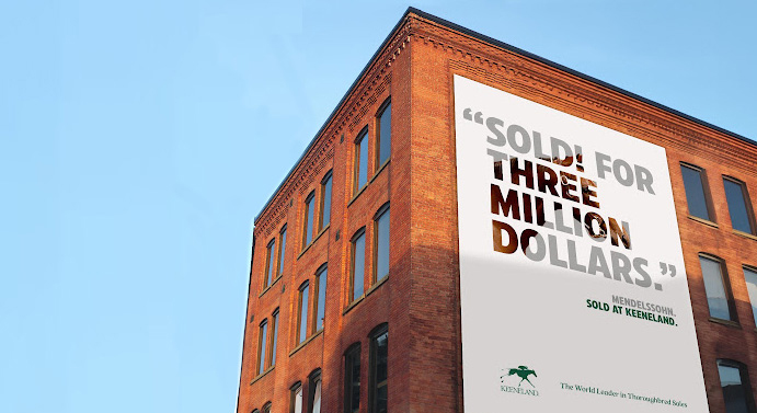 Poster on side of building