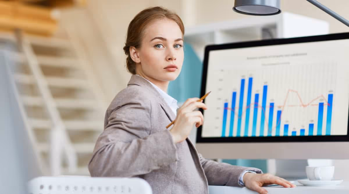 Woman doing Business Research