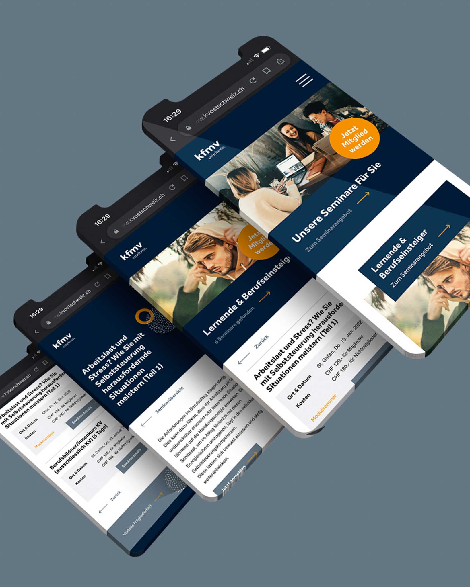 Webdesign für Kaufmännischer Verband Ostschweiz – nutzerfreundlich, klar strukturiert und zielgruppenorientiert umgesetzt von Visuala Webagentur Zürich.