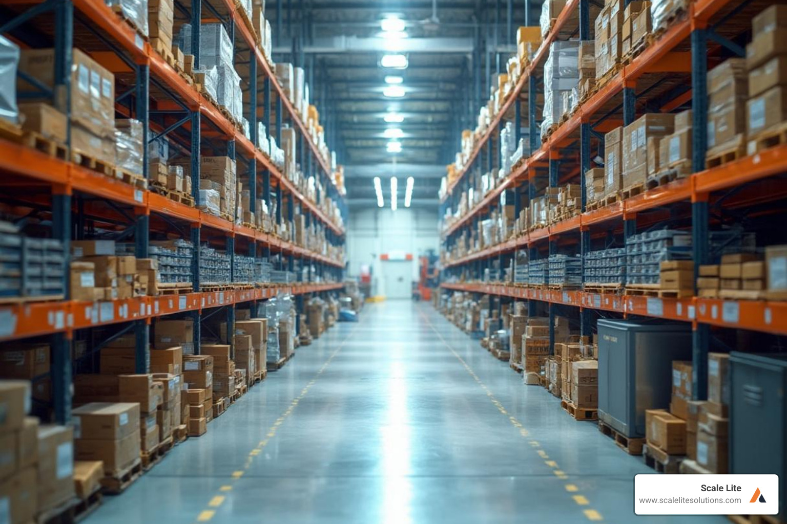 A streamlined workshop or warehouse with clear labeling and organization, indicating efficient processes - How to improve business performance?