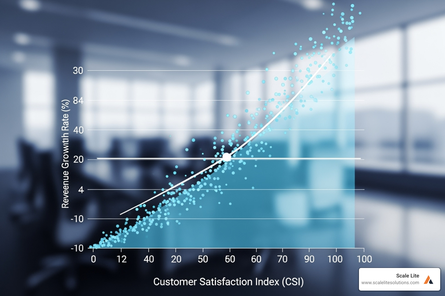 Graph showing the link between customer satisfaction and revenue growth - How to improve customer satisfaction?