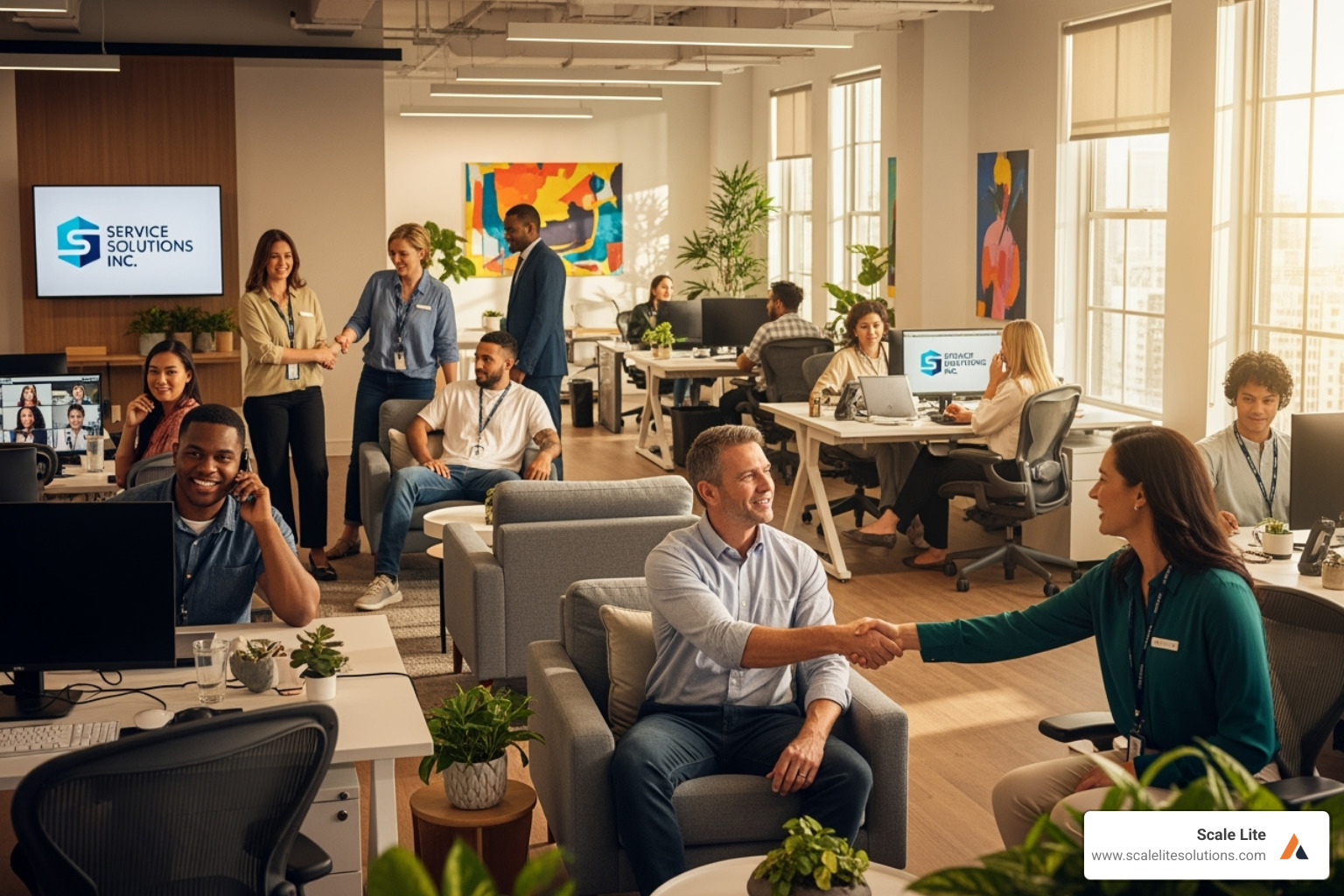 a thriving, modern service business with happy employees and customers - sustainable business development