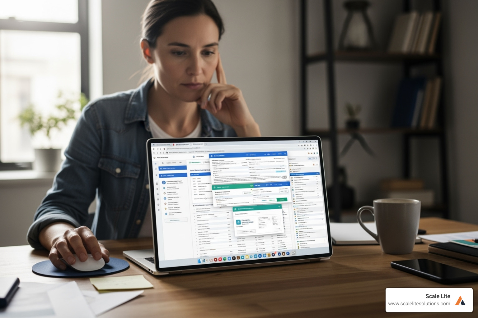 Person comparing CRM options on a laptop - CRM for service businesses