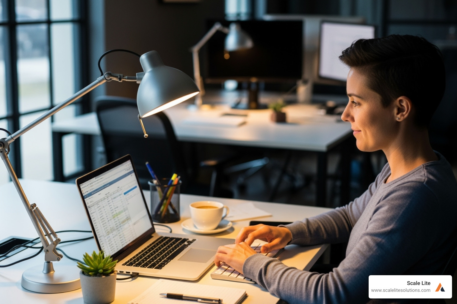 Image of an employee looking relaxed and focused - How to improve employee productivity?