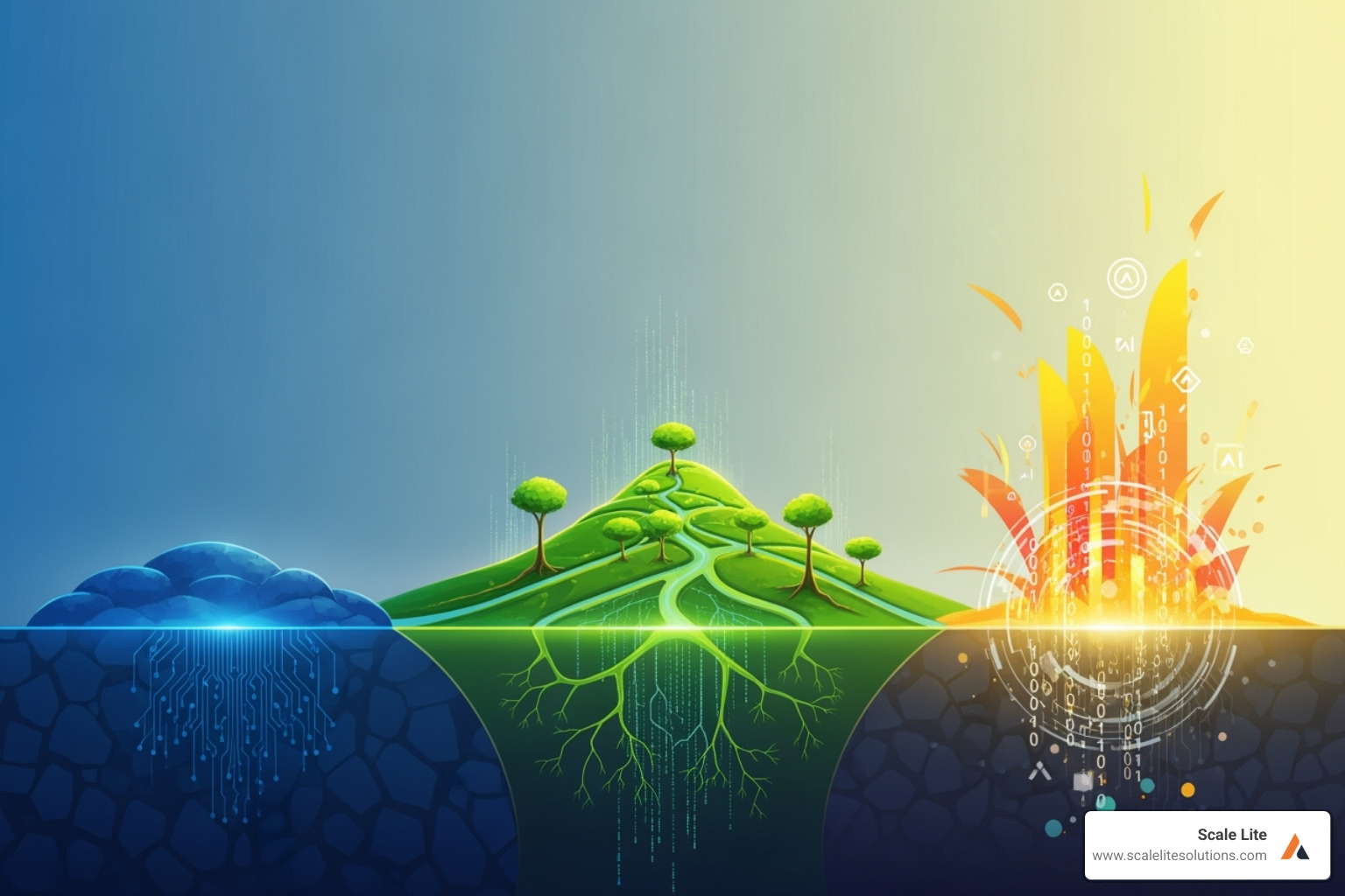 Image illustrating the three horizons of AI growth: Amplify, Expand, and Entrepreneur - AI-driven business growth