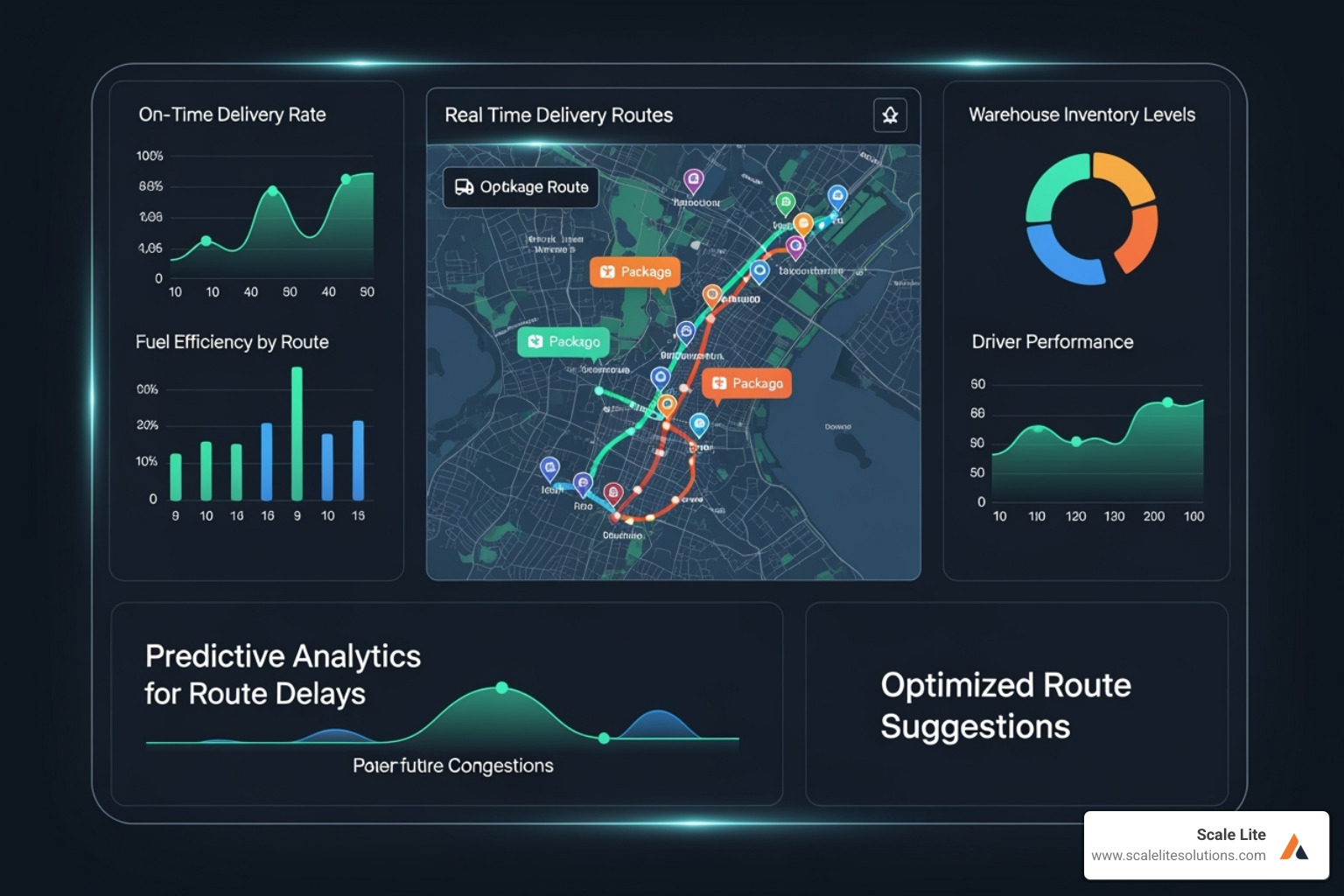 Image of a dashboard showing AI-driven operational insights for a logistics company - AI-driven business growth