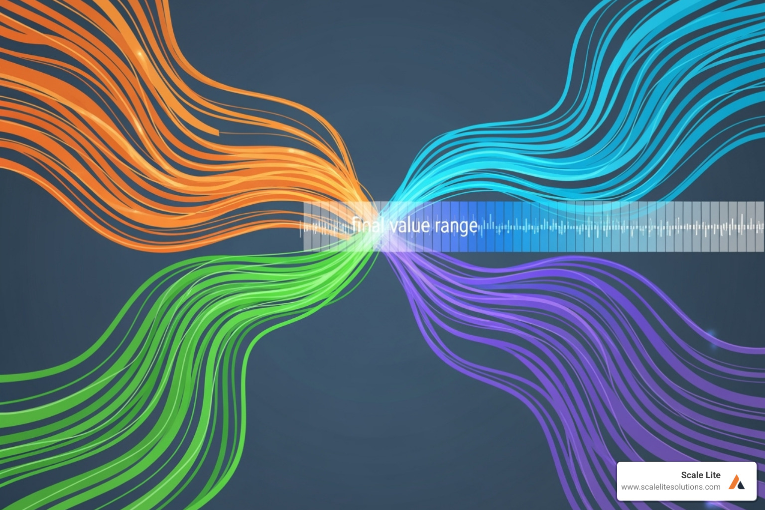 flowchart showing different valuation inputs leading to a final value range - best business broker for small business valuation