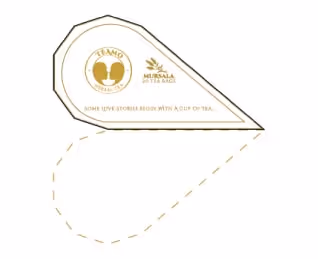 Packaging concept of TÉAMO tea box as half a heart designed to connect with another.