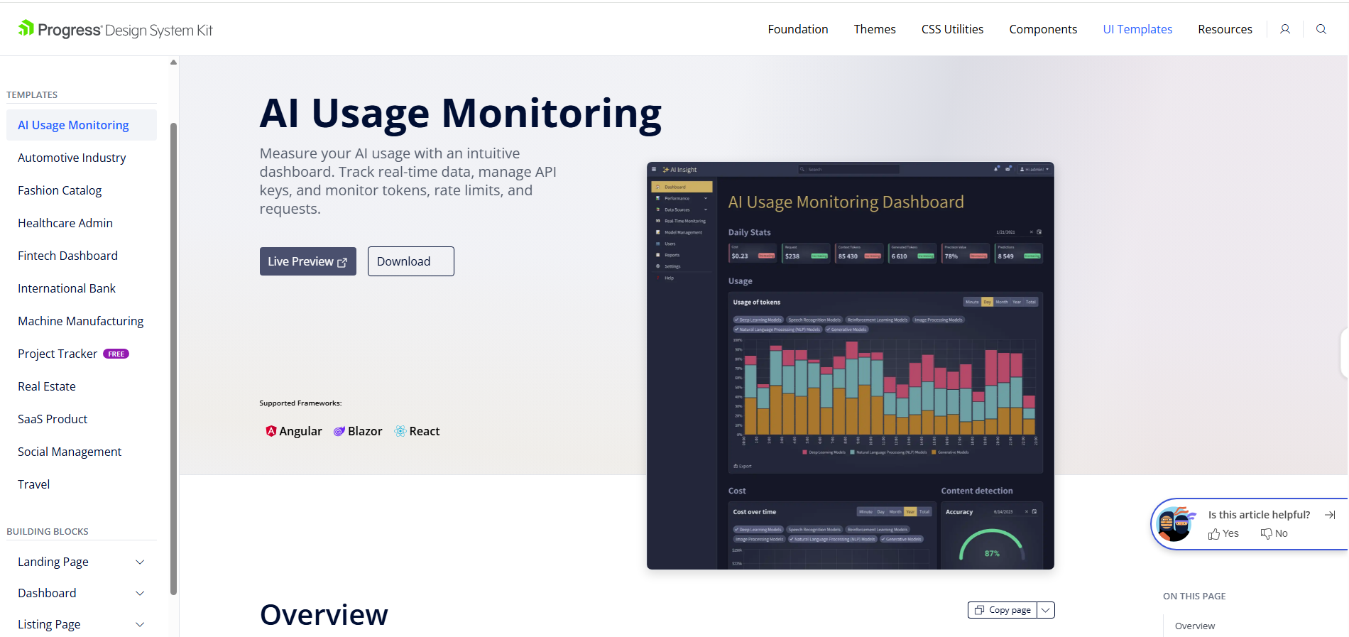 AI Usage Monitoring Dashboard Template