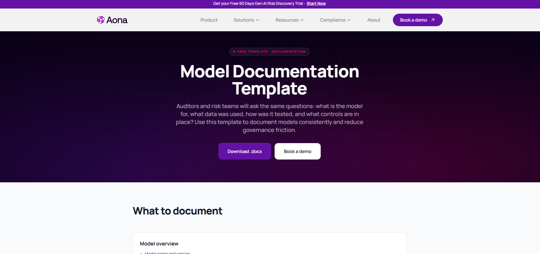 Model Documentation Template