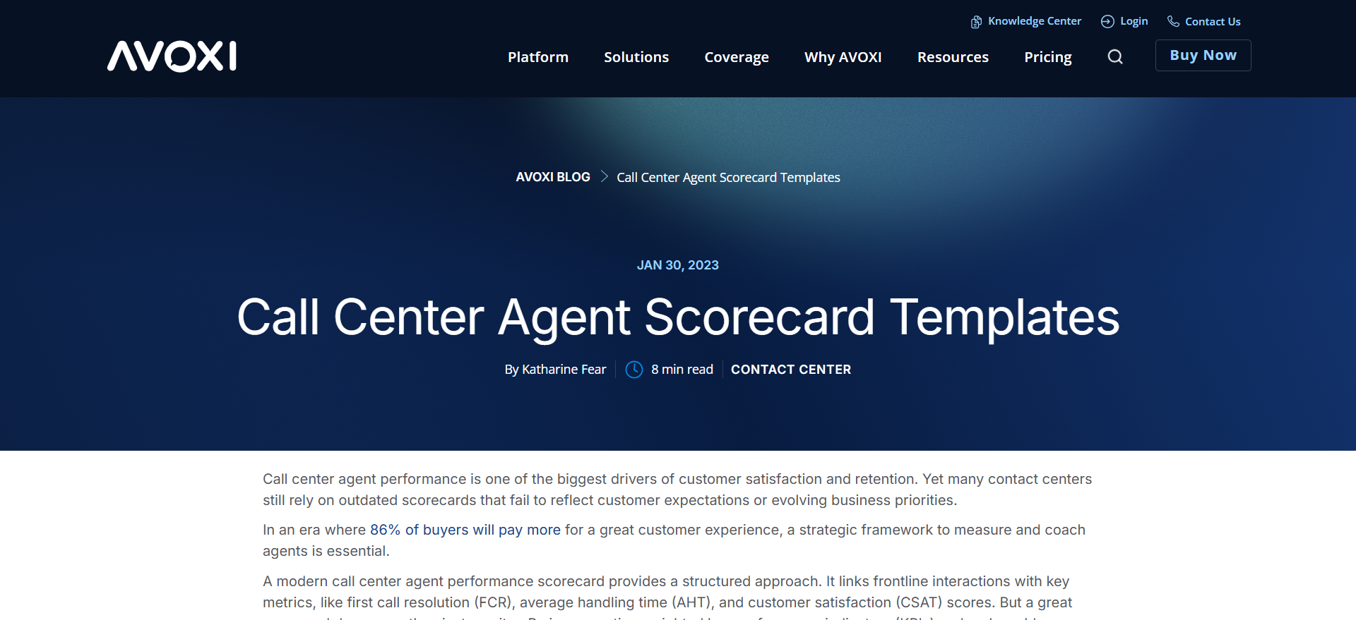 Agent Performance Scorecard
