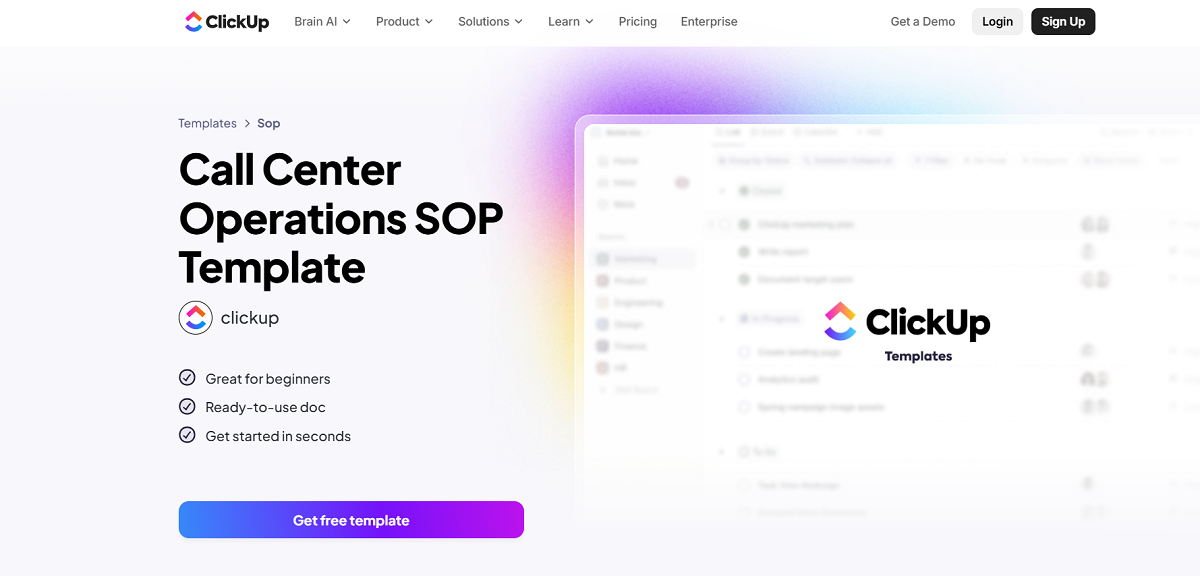 Call Center Operations SOP (ClickUp)