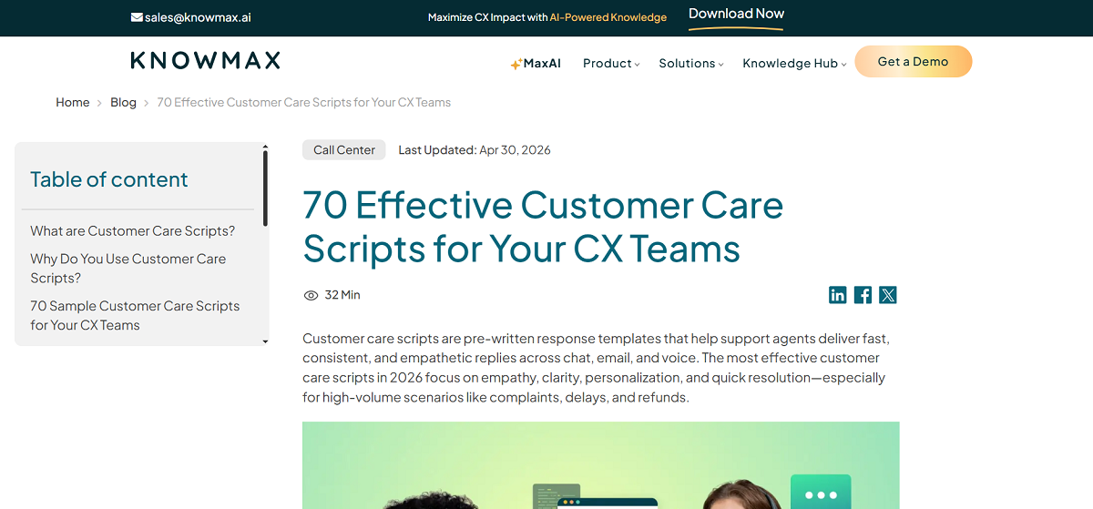 Customer Care and De-escalation Scripts