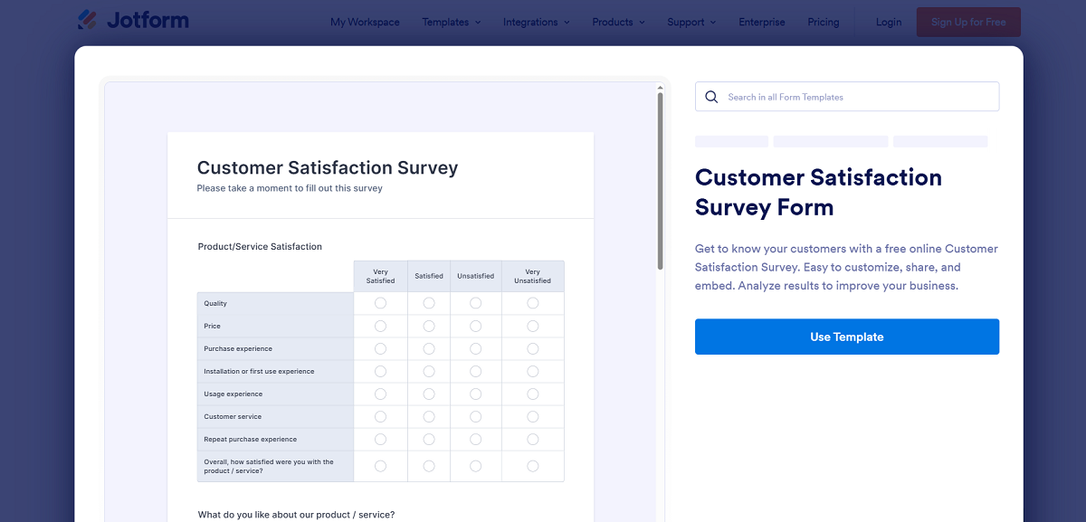 Customer Satisfaction Survey Form