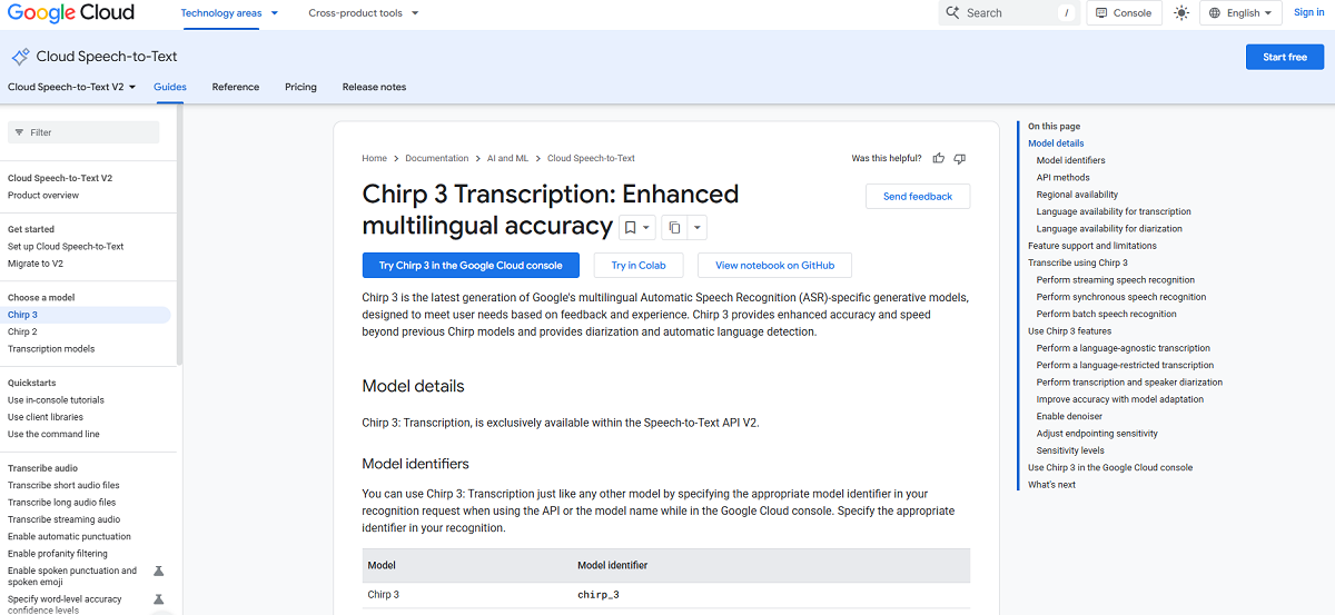 Chirp 3 (Google)