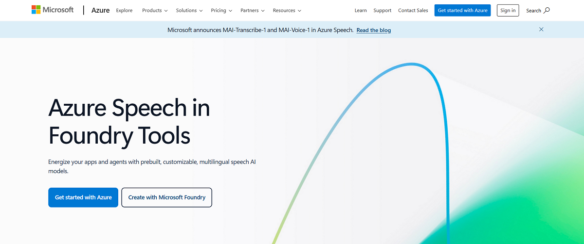 Azure Speech in Foundry Tools (Microsoft)