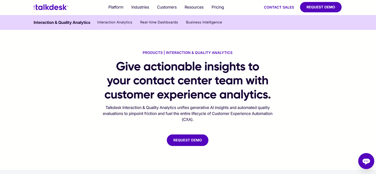 Talkdesk Interaction & Quality Analytics