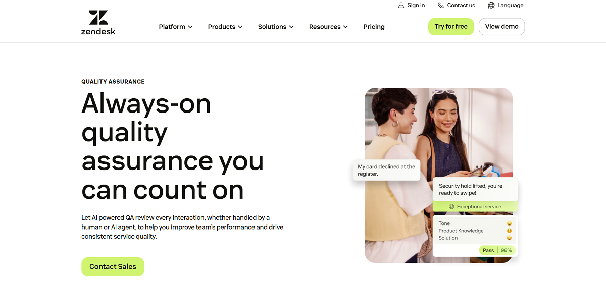 Zendesk Quality Assurance (Zendesk QA)