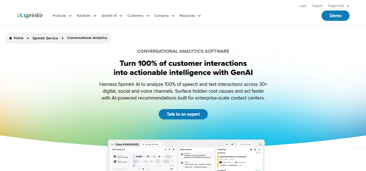 Sprinklr Conversational Analytics