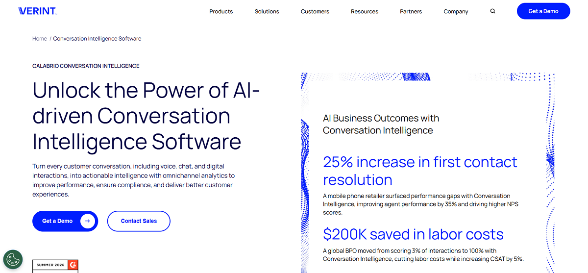 Calabrio Conversation Intelligence